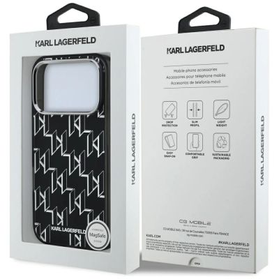 8. Karl Lagerfeld IML KL Monogram MagSafe Case für iPhone 17 Pro - Schwarz