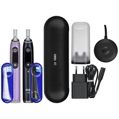 11. Braun Oral-B iO 9N Elektrische Zahnbürsten-Set DUO SCHWARZ ONYX & ROSÉ QUARTZ