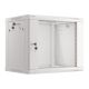 4. Lanberg WF01-6409-10S einteiliger Schrank (9 HE; 500 mm / 600 mm / 450 mm; Wandmontage; Glas; 19 Zoll; grau)