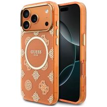 Guess IML Peony Dot MagSafe Hülle für iPhone 17 Pro Max – Orange