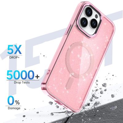 5. Glitter Case MagSafe für iPhone 16 Pro – Rosa mit Glitzer
