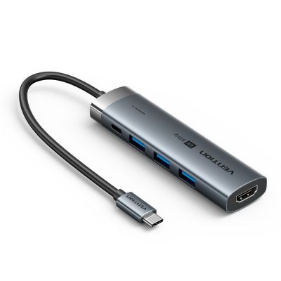 2. Vention USB-C 5-in-1 Hub 100W PD 5Gbps 4K@60Hz Silber