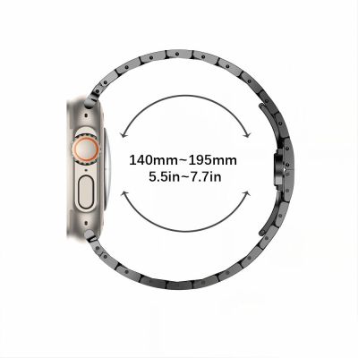 4. Tech-Protect Stainless Armband für Apple Watch 44 / 45 / 46 / 49 mm – silber-orange