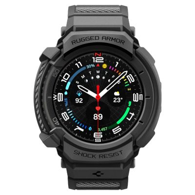 2. Spigen Rugged Armor Pro Armband für Samsung Galaxy Watch 8 Classic 46 mm – Mattschwarz