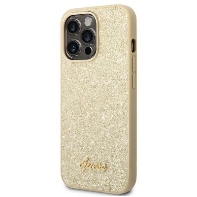 2. Guess Glitter Script Case für iPhone 14 Pro - Gold