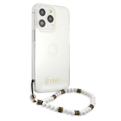 4. Guess GUHCP13LKPSWH iPhone 13 Pro / 13 6.1" Transparentes Hardcase White Pearl