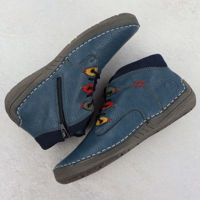 14. Gefütterte komfortable blaue Damenstiefeletten Rieker 52544-14