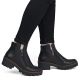 12. Schwarze Damen-Ankle-Boots aus Leder mit Blockabsatz, Rieker 79254-00