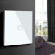 6. MACLEAN Touch-Lichtschalter, einzeln, Glas, weiß, mit rundem Knopf, Abmessungen 86 x 86 mm, MCE702W