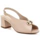 Beige Sergio Leone SK469 Damen-Sandalen mit hohem Absatz