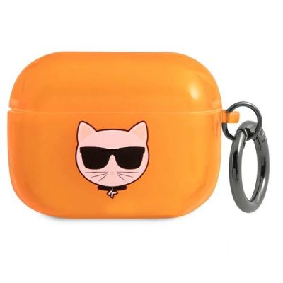 Karl Lagerfeld Choupette Kopf AirPods Pro Hülle - Orange