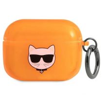 Karl Lagerfeld Choupette Kopf AirPods Pro Hülle - Orange