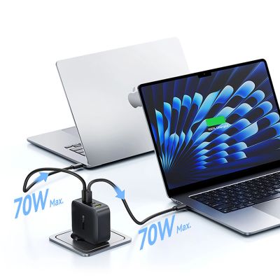 15. Baseus EnerFill FH11 GaN 140W Wandladegerät 3xUSB-C + 1xUSB-A - Schwarz