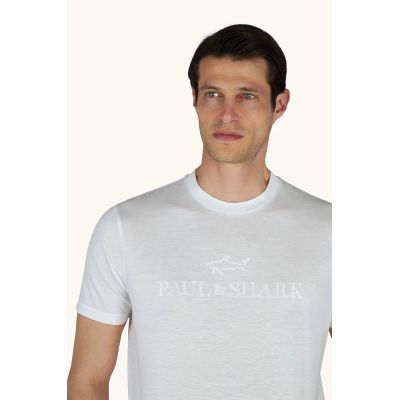 2. Paul&Shark Herren-T-Shirt aus Baumwolle und Lyocell, hellbeige (26411007-108) – klassischer Tragekomfort