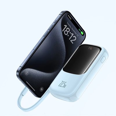 9. Baseus Qpow Pro+ 22,5 W 10000 mAh USB-C Powerbank – blau