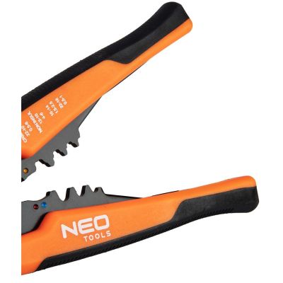 3. NEO TOOLS Automatische Abisolierzange 205 mm, Frontausführung + 230 Kabelverbinder