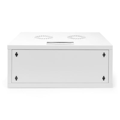 63. 19-Zoll-4HE-Wandnetzwerkschrank, SOHO 241 x 540 x 400 mm, Glastür, grau, unmontiert, 60 kg