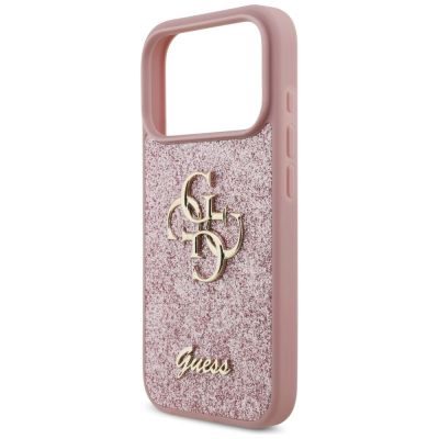 6. Guess Fixed Glitter Big 4G Hülle für iPhone 17 Pro / 18 Pro - Pink