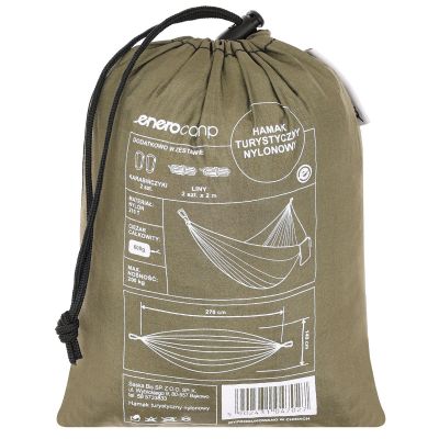 17. Touristen-Hängematte für 2 Personen, 270 x 140 cm, Grün/Schwarz