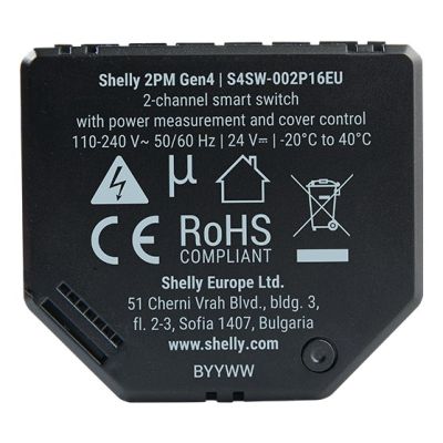 2. Shelly 2PM Gen4 Rollladen-/Jalousienmechanismus, 2 Kanäle