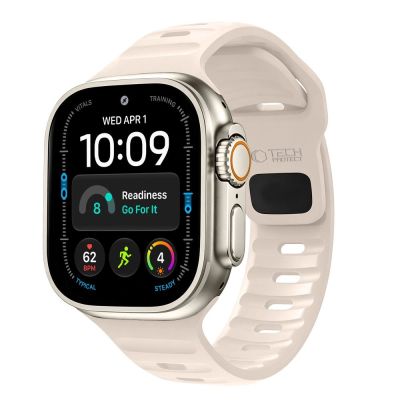 Tech-Protect Silikonarmband für Apple Watch 44 / 45 / 46 / 49 mm – Beige