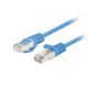 3. Patchkabel Kat. 6 UTP 0,25 m blau, Fluke-geprüft, Lanberg, 10er-Packung