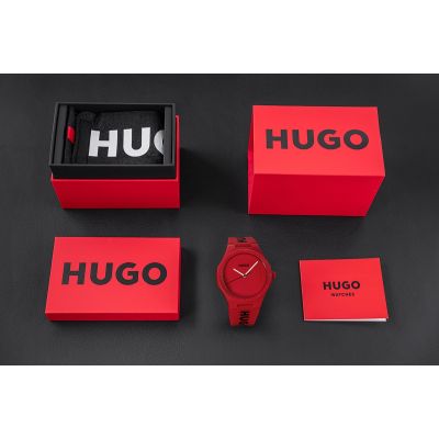 5. HUGO Lit For Him Herrenuhr Rot 1530346 + Box