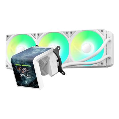 2. TRYX PANORAMA SE ARGB 360 Komplettwasserkühlung, 3D-AMOLED-Display – 360 mm, Weiß