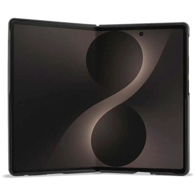 5. BMW M Lederhülle mit perforiertem dreifarbigem Streifenmuster, Metalllogos und MagSafe-Funktion für Samsung Galaxy Z Fold 8 – Schwarz