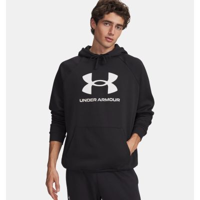 3. Under Armour Rival Fleece Logo Hoodie mit Kapuze – Schwarz/Weiß