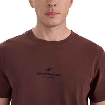 10. Herren T-Shirt 4F M2961 dunkelbraun 4FWAW25TTSHM2961 80S