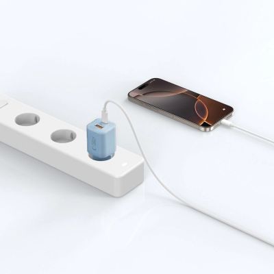 6. Tech-Protect NCM33W 2-Port PD33W/QC3.0 Wandladegerät - blau