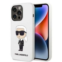Karl Lagerfeld KLHCP14LSNIKBCH iPhone 14 Pro 6.1" Hardcase weiß/weiß Silikon Ikonik