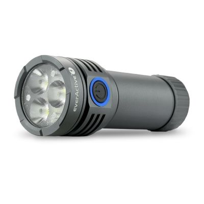 Handliche Taschenlampe mit 3x Osram P9 10W LED everActive FL-3300R Leuchtmittel, 3300 Lumen, IPX4