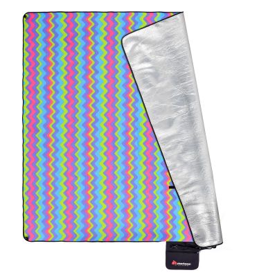 2. METEOR PICKNICKDECKE 200x200 cm XXL Zickzack mehrfarbig