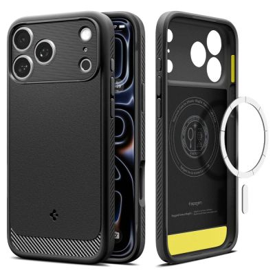 Spigen Rugged Armor Mag MagSafe Case für iPhone 17 Pro - Mattschwarz