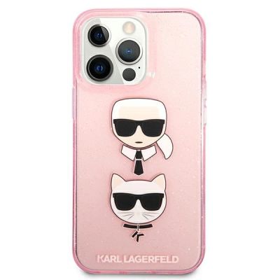 3. Karl Lagerfeld KLHCP13LKCTUGLP iPhone 13 Pro / 13 6,1" różowy/pink hardcase Glitter Karl's & Choupette
