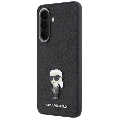 2. Karl Lagerfeld Schutzhülle mit festem Glitzer-Ikonik-Logo und Metallstift für Samsung Galaxy A57 5G – Schwarz