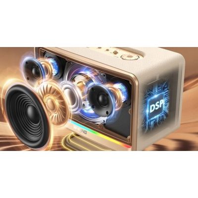 2. W-KING H330 cremefarbener kabelloser Bluetooth-Lautsprecher