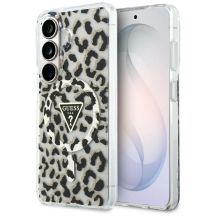Guess IML Leopard Print Triangle MagSafe Hülle für Samsung Galaxy S26 - Schwarz