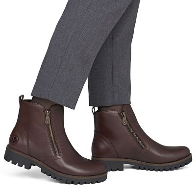 6. Braune Damen-Ankle-Boots aus Leder mit Reißverschluss, Rieker 78556-28