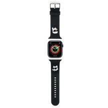 Karl Lagerfeld 3D Rubber Karl&Choupette Heads Armband für Apple Watch 42/44/45/49 mm – Schwarz