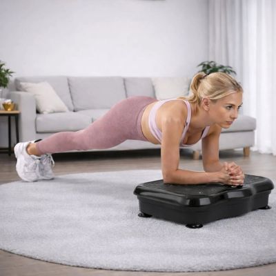 5. Extralink Moonwalk Spin Move Vibrationsplattform für Fitnessübungen 200W Schwarz