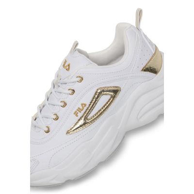 4. Fila Skye ZP Damen Sportschuhe Sneakers modisch weiß mit gold