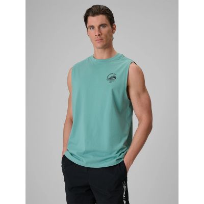 Lässiges, ärmelloses Herren-T-Shirt mit Aufdruck 4F 4FRSS26TSLEM365-47S