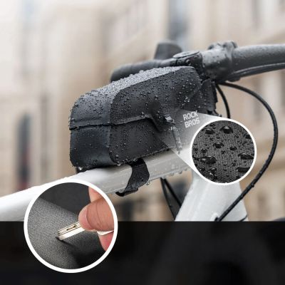 3. Rockbros 30120122002 Wasserdichte Fahrradrahmentasche mit Magnetverschluss, 0,9 l – Schwarz