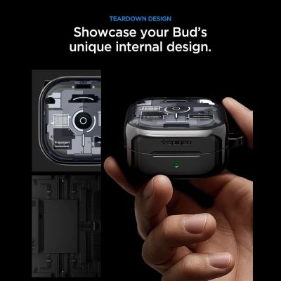 6. Spigen Ultra Hybrid Zero One Hülle für Samsung Galaxy Buds 4 / 4 Pro – Schwarz