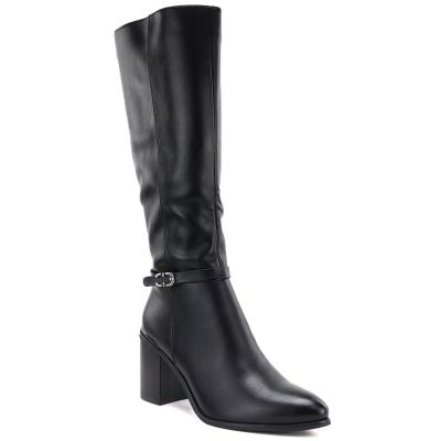 Damenstiefel mit Blockabsatz, schwarz, Sergio Leone KZ-08