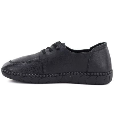 7. Jezzi JH01-1 bequeme schwarze Damen-Lederschuhe