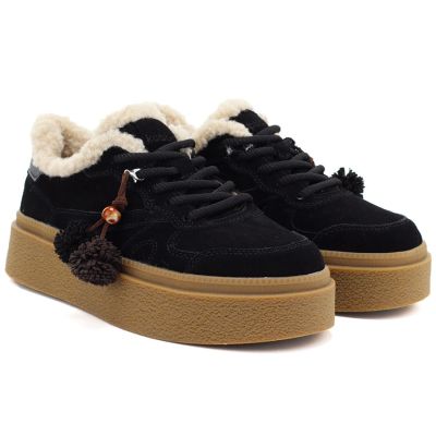 8. Schwarze Kobbo 79665 Leder-Plateauschuhe mit Isolierung